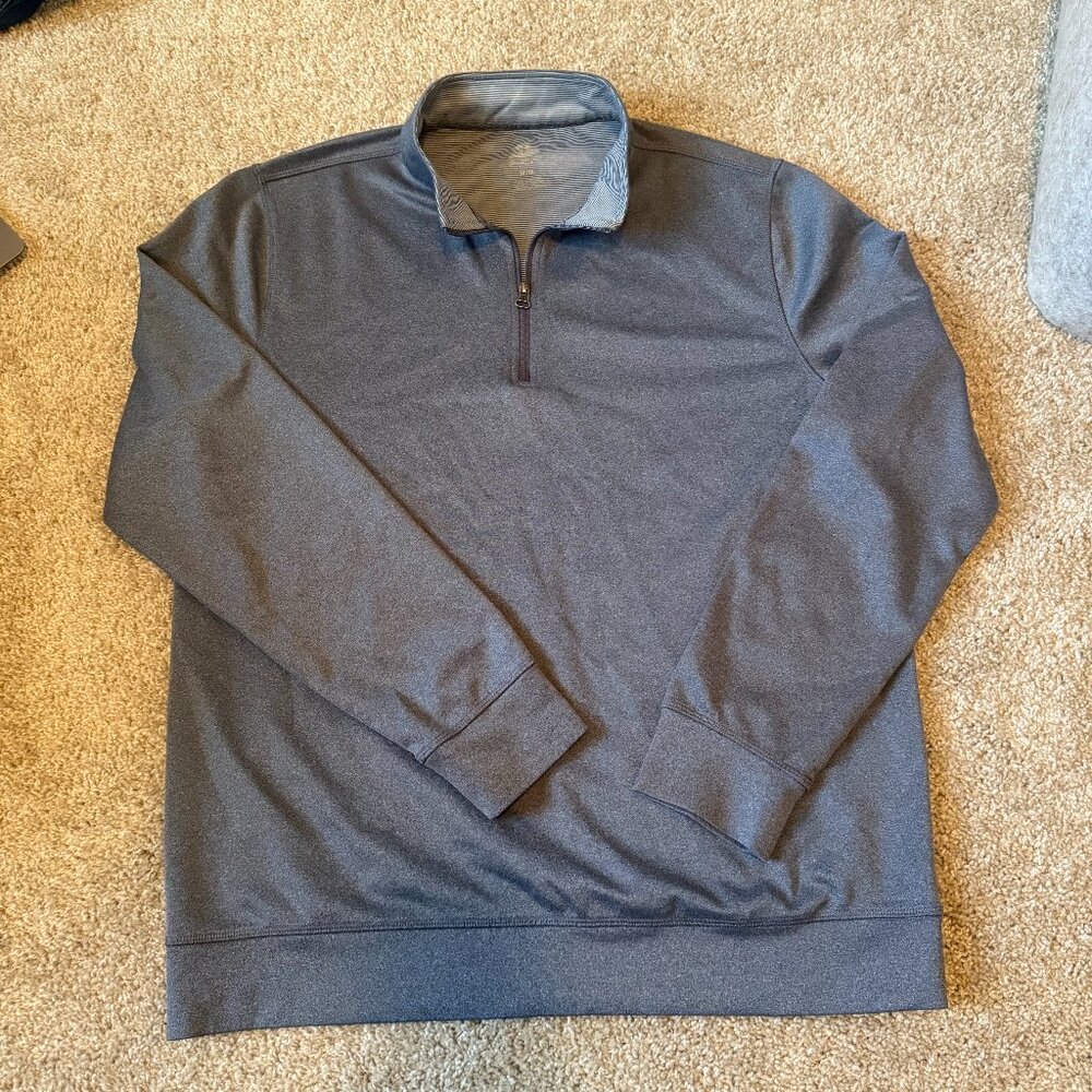 Havana Jim Mens 1/4 Zip M Pullover Long Sleeve Sweat Mock Neck Shirt Blue